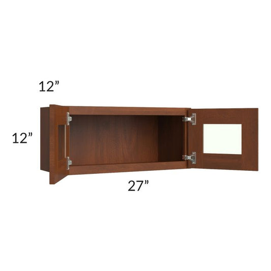 RTA Cambridge Saddle Glaze 27" x 12" Decorative Wall Cabinet