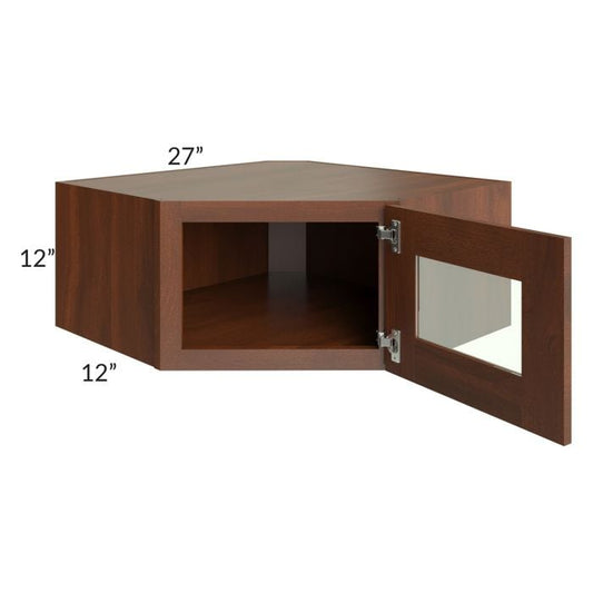 RTA Cambridge Saddle Glaze 27" x 12" Decorative Wall Diagonal Corner Cabinet