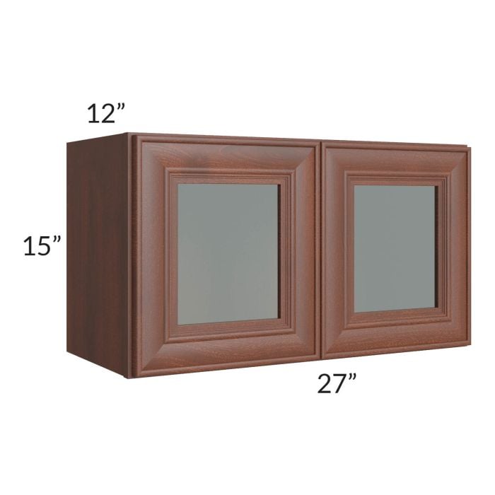 RTA Cambridge Saddle Glaze 27" x 15" Decorative Wall Cabinet with 2 Decorative End Panels