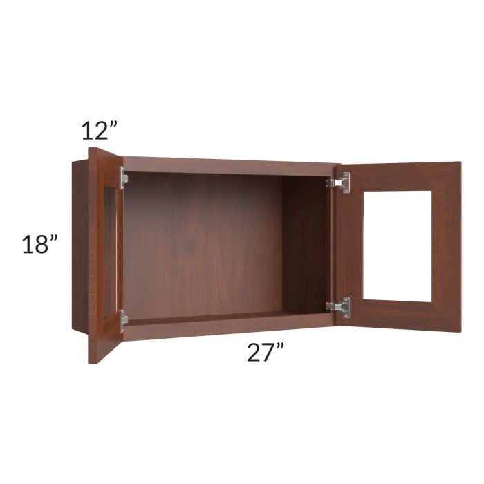 RTA Cambridge Saddle Glaze 27" x 18" Decorative Wall Cabinet with 1 Decorative End Panel
