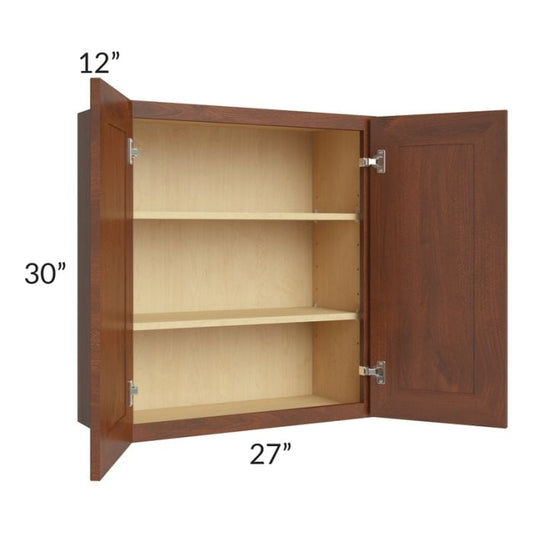 RTA Cambridge Saddle Glaze 27" x 30 " Wall Cabinet with 2 Decorative End Panels