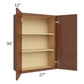 RTA Cambridge Saddle Glaze 27" x 36" Wall Cabinet with 1 Decorative End Panel