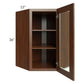RTA Cambridge Saddle Glaze 27" x 36" Wall Diagonal Corner Cabinet (Prepped for Glass Doors)