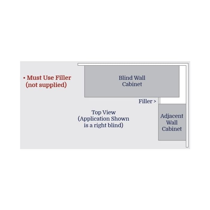 RTA Cambridge Saddle Glaze 27" x 42" Blind Corner Wall Cabinet with 1 Decorative End Panel