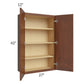 RTA Cambridge Saddle Glaze 27" x 42" Wall Cabinet with 1 Decorative End Panel