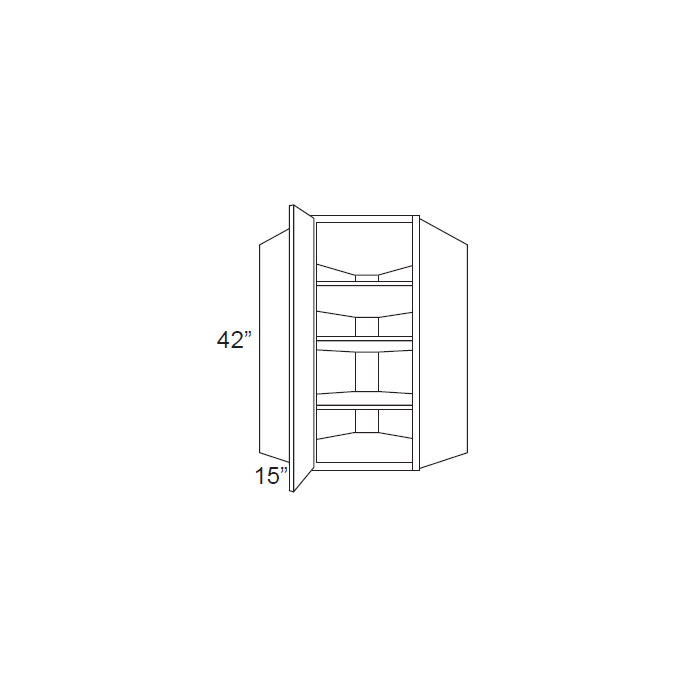 RTA Cambridge Saddle Glaze 27" x 42" Wall Diagonal Corner Cabinet