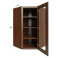 RTA Cambridge Saddle Glaze 27" x 42" Wall Diagonal Corner Cabinet (Prepped for Glass Doors)