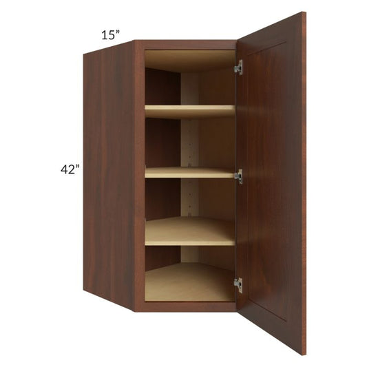 RTA Cambridge Saddle Glaze 27" x 42" Wall Diagonal Corner Cabinet