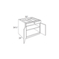 RTA Cambridge Saddle Glaze 30" Base Cabinet with 2 Roll Out Trays