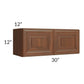 RTA Cambridge Saddle Glaze 30" x 12" Wall Cabinet with 2 Decorative End Panels