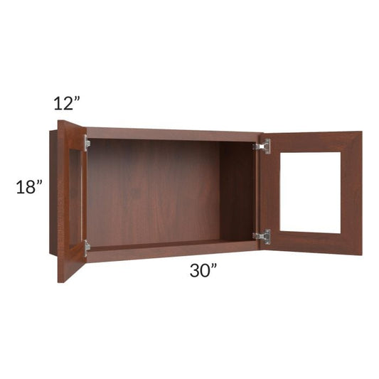 RTA Cambridge Saddle Glaze 30" x 18" Decorative Wall Cabinet with 2 Decorative End Panels