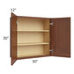 RTA Cambridge Saddle Glaze 30" x 30" Wall Cabinet with 1 Decorative End Panel
