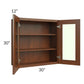 RTA Cambridge Saddle Glaze 30" x 30" Wall Glass Door Cabinet (Prepped for Glass Doors) with 2 Decorative End Panels