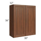 RTA Cambridge Saddle Glaze 30" x 36" Wall Cabinet with 1 Decorative End Panel