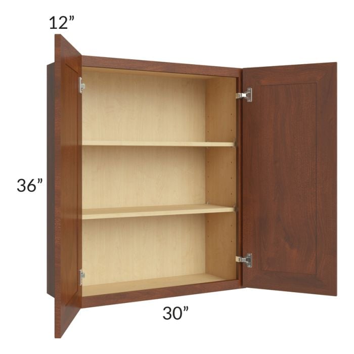RTA Cambridge Saddle Glaze 30" x 36" Wall Cabinet with 2 Decorative End Panels