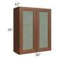 RTA Cambridge Saddle Glaze 30" x 36" Wall Glass Door Cabinet (Prepped for Glass Doors)