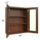 RTA Cambridge Saddle Glaze 30" x 36" Wall Glass Door Cabinet (Prepped for Glass Doors) with 1 Decorative End Panel