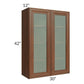 RTA Cambridge Saddle Glaze 30" x 42" Wall Glass Door Cabinet (Prepped for Glass Doors) with 1 Decorative End Panel