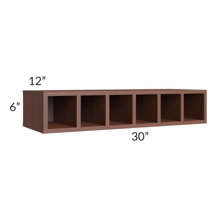 RTA Cambridge Saddle Glaze 30" x 6" Wine Cubby Wall Cabinet
