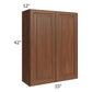 RTA Cambridge Saddle Glaze 33" x 42" Wall Cabinet with 2 Decorative End Panels