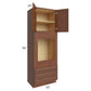 RTA Cambridge Saddle Glaze 33" x 96" x 24" Oven Cabinet with 1 Decorative End Panel