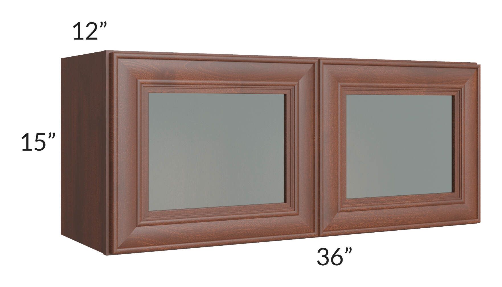RTA Cambridge Saddle Glaze 36" x 15" Decorative Wall Cabinet with 2 Decorative End Panels