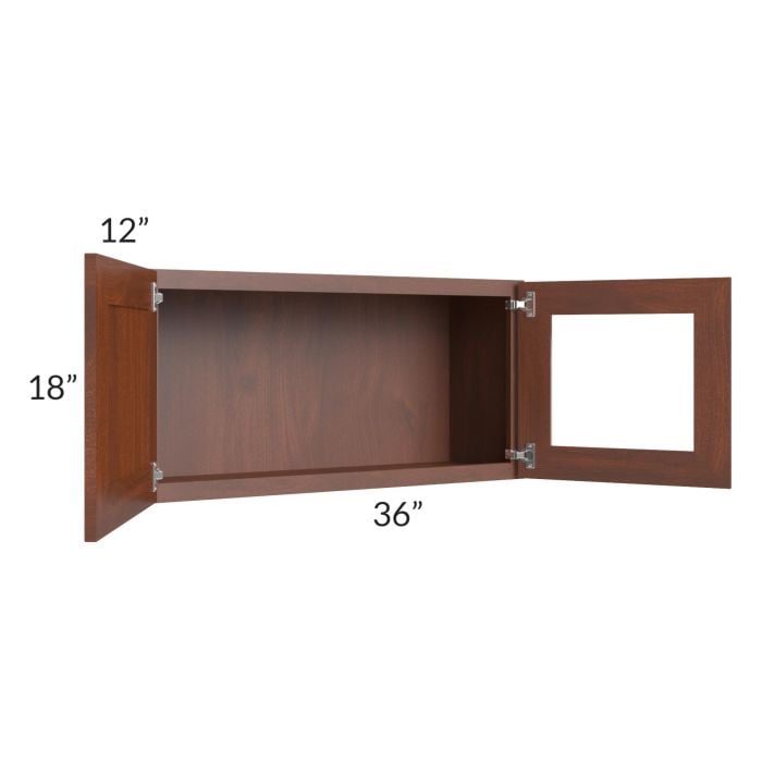 RTA Cambridge Saddle Glaze 36" x 18" Decorative Wall Cabinet with 1 Decorative End Panel