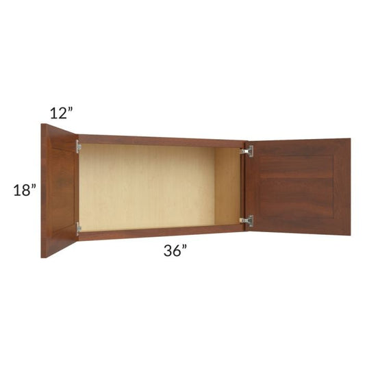 RTA Cambridge Saddle Glaze 36" x 18" Wall Cabinet with 2 Decorative End Panels