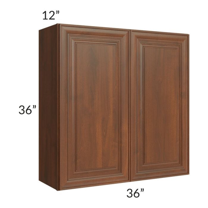 RTA Cambridge Saddle Glaze 36" x 36" Wall Cabinet with 2 Decorative End Panels