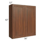 RTA Cambridge Saddle Glaze 36" x 42" Wall Cabinet with 1 Decorative End Panel