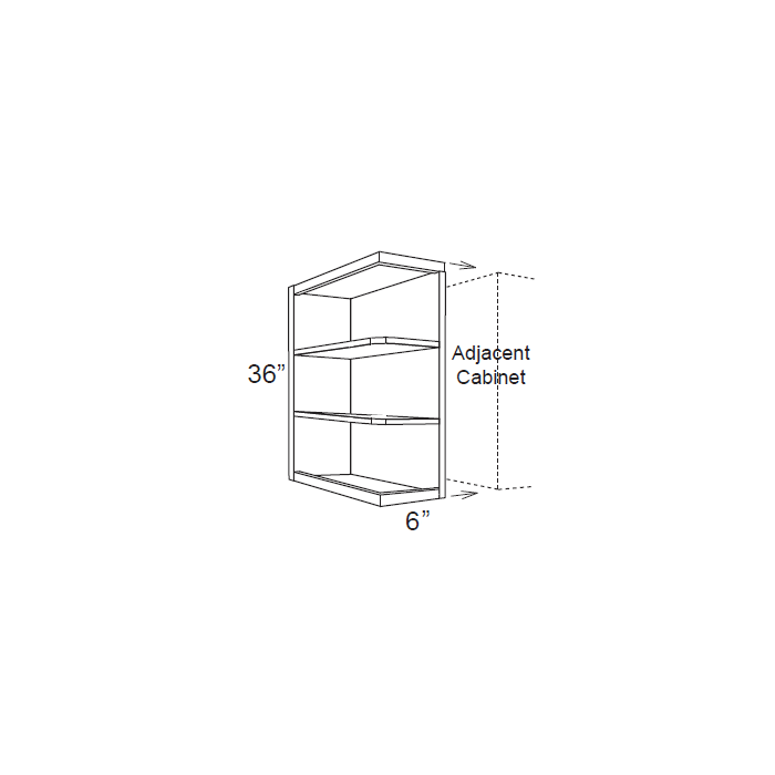 RTA Cambridge Saddle Glaze 6" x 36" Open End Shelf Cabinet