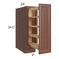 RTA Cambridge Saddle Glaze 9" Full Height Door Base Cabinet with Shelf Pullout and 2 Decorative End Panels