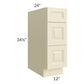 RTA Casselton Ivory 12" 3-Drawer Base Cabinet