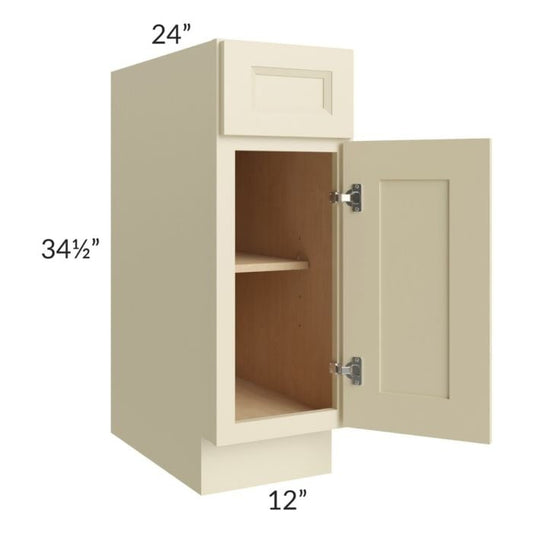 RTA Casselton Ivory 12" Base Cabinet with 1 Decorative End Panel