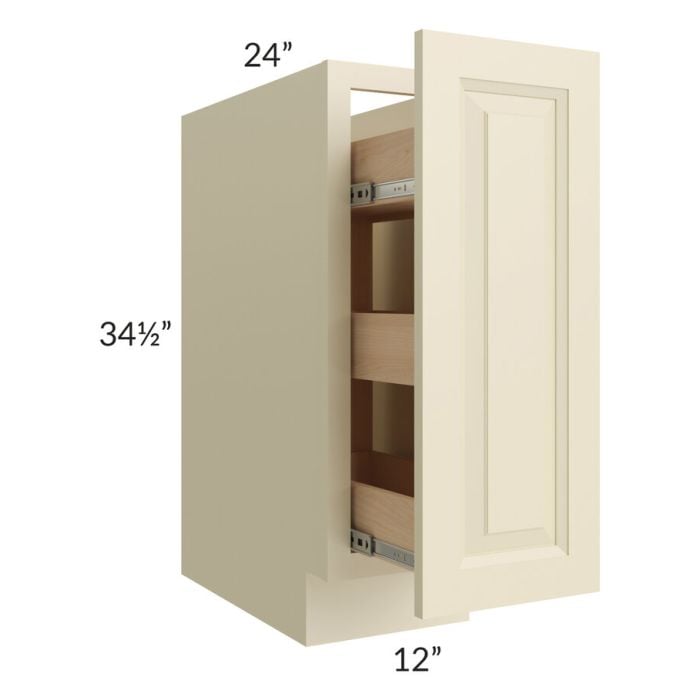 RTA Casselton Ivory 12" Spice Base Cabinet with 1 Decorative End Panel