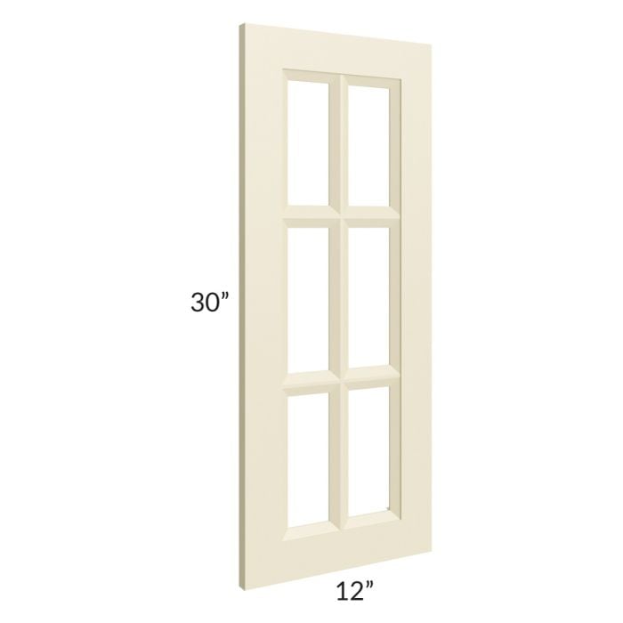 RTA Casselton Ivory 12" x 30" Mullion Glass Door Only