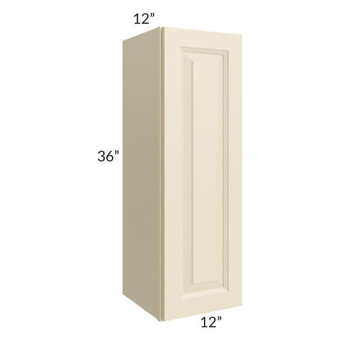 RTA Casselton Ivory 12" x 36" Wall Cabinet with 2 Decorative End Panels