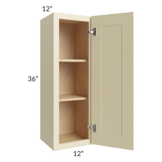 RTA Casselton Ivory 12" x 36" Wall Cabinet with Mullion Glass Door