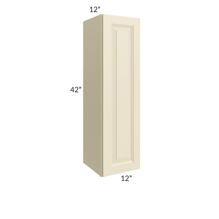 RTA Casselton Ivory 12" x 42" Wall Cabinet with 2 Decorative End Panels