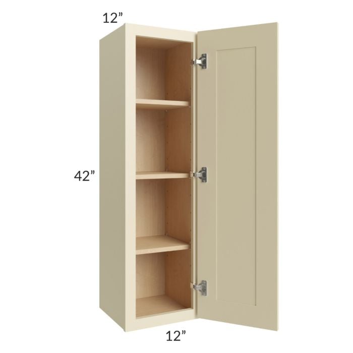 RTA Casselton Ivory 12" x 42" Wall Cabinet with 2 Decorative End Panels