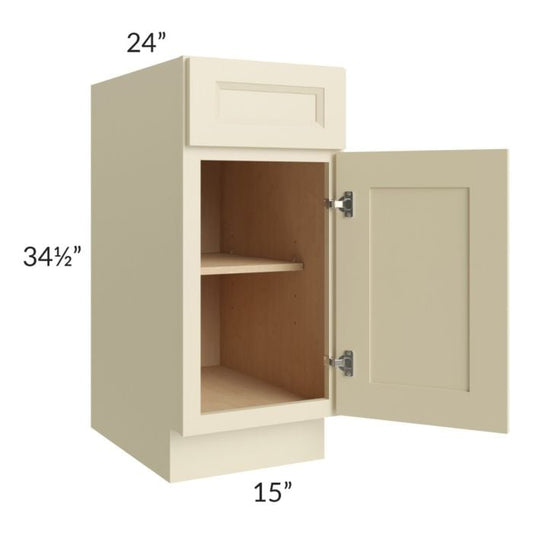 RTA Casselton Ivory 15" Base Cabinet with 1 Roll Out Tray