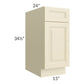 RTA Casselton Ivory 15" Base Cabinet with Utensil Drawer