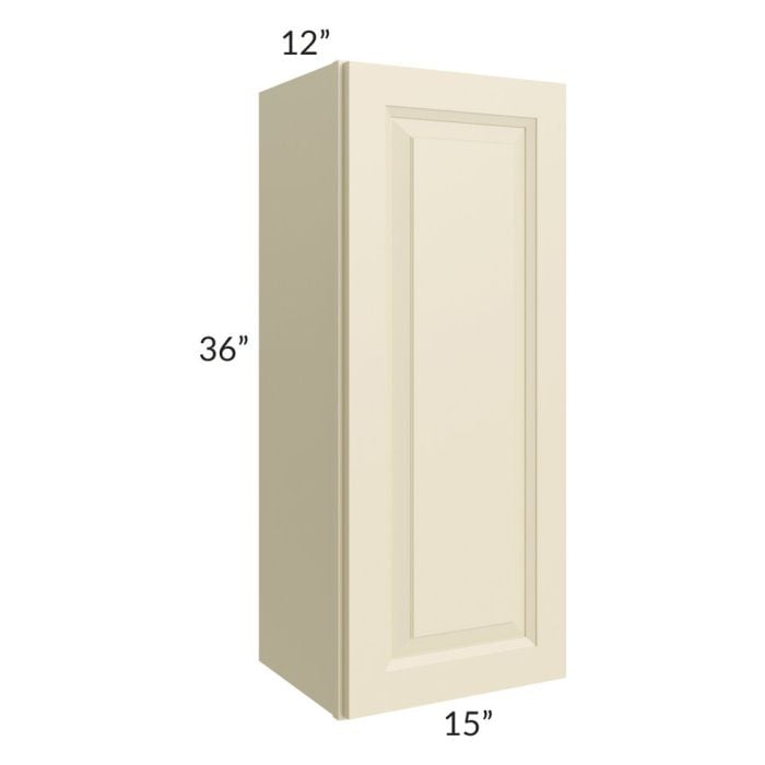 RTA Casselton Ivory 15" x 36" Wall Cabinet with 2 Decorative End Panels