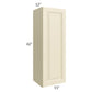 RTA Casselton Ivory 15" x 42" Wall Cabinet with 1 Decorative End Panel and Mullion Glass Door