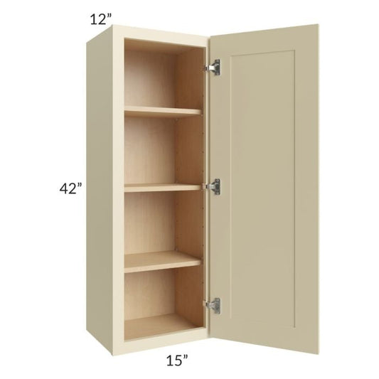 RTA Casselton Ivory 15" x 42" Wall Cabinet with 1 Decorative End Panel