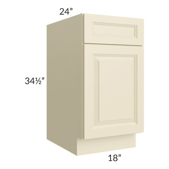 RTA Casselton Ivory 18" Base Cabinet with 1 Decorative End Panel