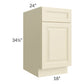 RTA Casselton Ivory 18" Base Cabinet with 1 Decorative End Panel and 2 Roll Out Trays