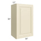 RTA Casselton Ivory 18" x 30" Wall Cabinet with 1 Decorative End Panel and Mullion Glass Door