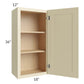 RTA Casselton Ivory 18" x 36" Wall Cabinet with 1 Decorative End Panel
