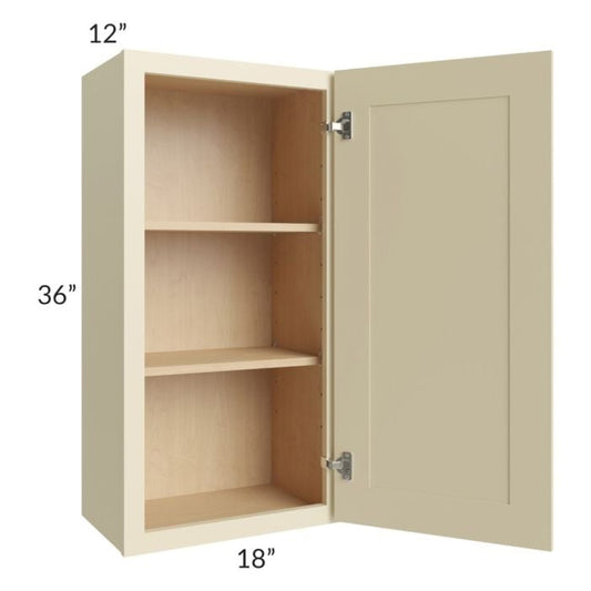 RTA Casselton Ivory 18" x 36" Wall Cabinet with 1 Decorative End Panel